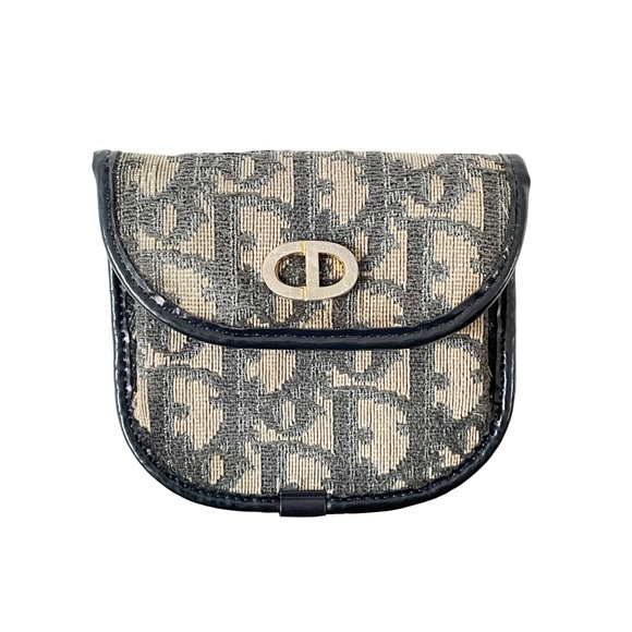 Christian Dior vintage blue trotter monogram canvas pouch - Picture 1 of 12